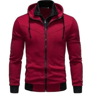 CMZYBBD Men'S Hoodies Mens Zipper Pocket Hooded Jacket Lightweight Full Zip Cardigans Sports Jumpers Jacket Work Hoodies For Men-red-l