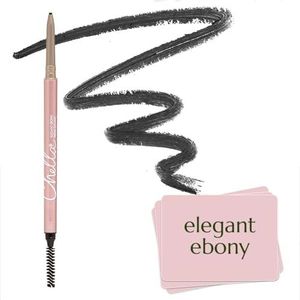 Chella Eyebrow Pencil, Elegant Ebony - Vegan, Gluten Free, Cruelty Free, Paraben Free, Long Wearing, Smooth Consistency
