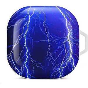 Blauw Lightning Dragon Oordopjes Hoesje Compatibel met Samsung Hard Shell Beschermhoes Wit-Stijl