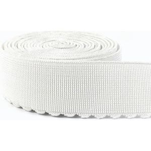 10M 10-50mm zwart wit nylon elastische banden ondergoed beha elastische lente singels kant broek riem kleding naaien accessoires-EB218-wit-50mm-10meter