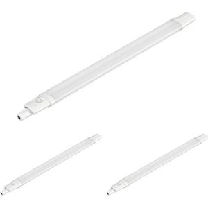 ledscom.de 3 LED vochtbestendige armatuur/plafondlamp WANE, bewegingsmelder, hoekig, 5,3 x 72cm, IP65, 18 W, 1773lm, wit