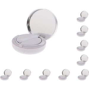 10 Set Lege Make-up Poeder Foundation Case Luchtkussen Puff BB Cream Container 15g Zilver