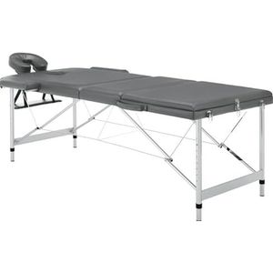 PLUS SANTE Massagetafel, inklapbaar, van aluminium, 3 in hoogte verstelbaar, licht, met draagtas en accessoires (grijs 70 cm)