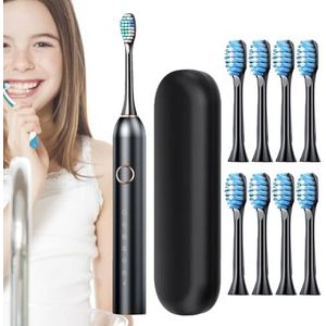Elektrische tandenborstel, oplaadbare tandenborstels met etui | Elektrische tandenborstel voor volwassenen | Oplaadbaar duurt 180 dagen, 40000 Vpm diep schoon 6 modi, tandenborstel met reisetui voor