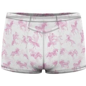 Aquarel Roze Eenhoorn Heren Boxer Slips Sexy Shorts Mesh Boxers Ondergoed Ademend Onderbroek Thong