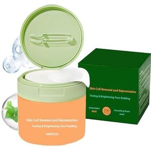 100 stuks hydraterende wattenschijfjes - anti-verouderings- en verhelderende tonerpads voor een egale teint, vermindering van doffe huid en een grondig verbeterde stevigheid (1pcs)