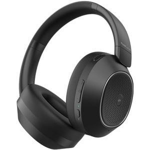 PowerLocus Hybrid Active Noise Cancelling hoofdtelefoon, 60 uur speeltijd, draadloos, transparante modus, hifi, stereo draadloze hoofdtelefoon met bas-knop, opvouwbaar, microfoon voor reizen, mobiele