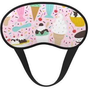 WSHFFILO Sweet Ice Cream Printed Blackout Sleep Mask Travel Eye Mask