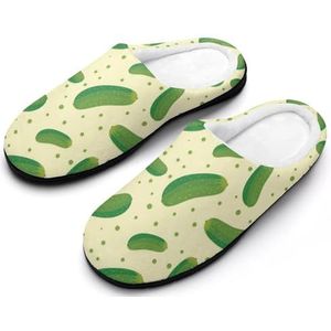 Pickle Patroon Katoenen Slippers Voor Vrouwen Warme Anti-Slip Rubber Zool Huisschoenen Voor Indoor Hotel 7-8 (39-40)