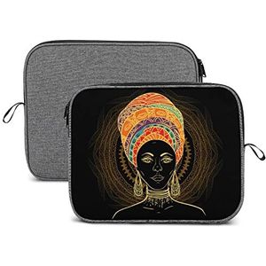 Afrikaanse Vrouw Laptop Sleeve Case Beschermende Notebook Draagtas Reizen Aktetas 14 inch