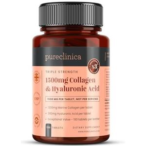 Drievoudige sterkte 1500 mg collageen en hyaluronzuur x 180 tabletten – voorraad voor 6 maanden