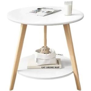 Bijzettafel Klein Appartement Crèmestijl Kleine Tafel Balkon Woonkamer Slaapkamer Bijzettafel Thuis Eenvoudige Kleine Ronde Tafel Zijtafel(White,S)