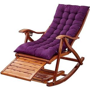 GEIRONV Outdoor ligstoel stoel, draagbare Zero Gravity fauteuil stoelen Deck Beach Yard Patio met kussen verstelbare ligstoel Recliners Fauteuils (Color : Purple, Size : 170x47x45cm)