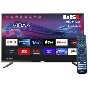 BSL-24T2SV VIDAA 24 inch BSL Smart TV | WiFi | RJ45 | Full HD 1920 x 1080p resolutie | USB | DVBT2/S2 | Compatibel met YouTube, Netflix, Disney+, Dazn, Prime | HDMI
