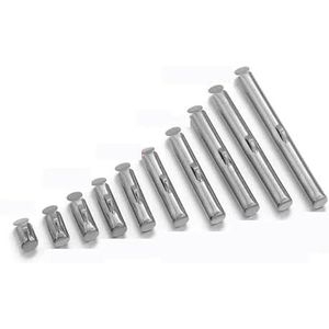 20st RVS Crimp End Beads Slide End Sluiting Met Ketting Gespen Buizen Slider Eindkappen Connectors DIY Sieraden Bevindingen-staal-30mm