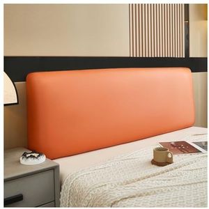 Hoofdbordhoes for bed, zachte stretchlederen hoofdbordhoes, waterdichte technische stof, all-inclusive stofdichte zachte gladde hoofdkussenhoes for slaapkamerdecoratie(Orange,180cm)