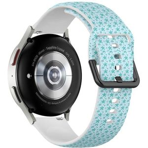 Sport-zachte band compatibel met Samsung Galaxy Watch 6 / Classic, Galaxy Watch 5 / PRO, Galaxy Watch 4 Classic (zeester Seashell Design Holiday) siliconen armband accessoire