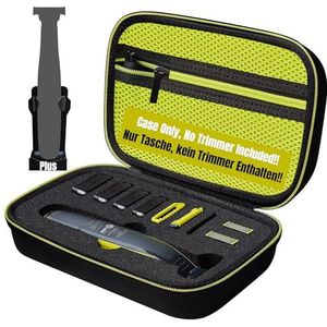 Woollo Hoes compatibel met Philips OneBlade Face + Body QP2630 QP2620 QP2530 QP2520 draagbare harde koffer reistas, greenzipper interieur, Jongeren