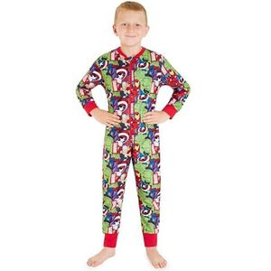 Marvel Spiderman Iron Man Avengers fleece onesie voor jongens van 3 tot 10 jaar, cadeau voor jongens, meerkleurig Avengers, 7-8 Jaar