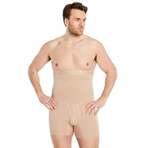 FINN Shapewear Boxershorts voor heren, bodyshaper lijfje met buikweg-effect, figuurvormende onderbroek voor mannen, ondersteunende shaping shorts van katoen voor buik en heupen, huidskleur, 5XL