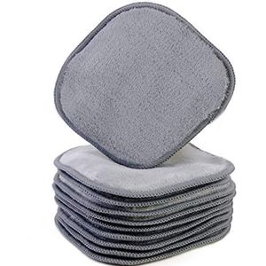 Polyte - Premium microvezel fleece doek om makeup te verwijderen en uw gezicht te reinigen - hypoallergeen en chemicaliënvrij - 10-pack - grijs - 13 x 13 cm