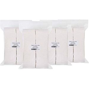 Japanse Biologische Katoenen Pads 100 stuks 100% Biologisch Ongebleekt [Made in Japan] (4 Verpakkingen)