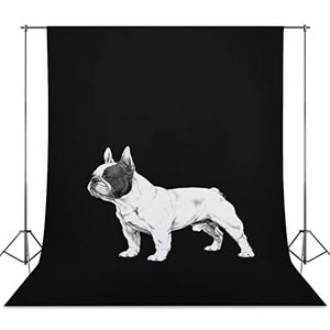 Witte Franse Bulldog Fotografie Achtergrond Doek Professionele Fotoshoot Achtergrond Gordijn voor Video Studio 142 cm x 200 cm