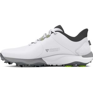 Under Armour Drive Pro Wide golfschoen voor heren, (100) Wit/Wit/Metallic Gun Metal, 8 Wide