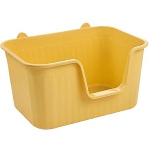 Kattentoilet Kattenbak Kattenbak Met Open Bovenkant, Hoge Zijkant, Anti-spatten, Kattenbak, Duurzame Kattenbak Dierenbenodigdheden Katten(Yellow,64x46x36 cm)