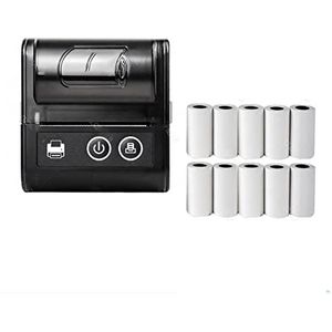 Miniprinter Mini Bluetooth Factuurprinter Draadloze Draagbare 58mm Bonprinter(1Printer 11Roll)