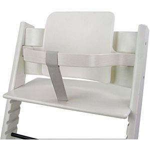 Bambiniwelt Gordel compatibel met Stokke Tripp Trapp hoge stoel, leren gordel van echt leer (lichtgrijs)