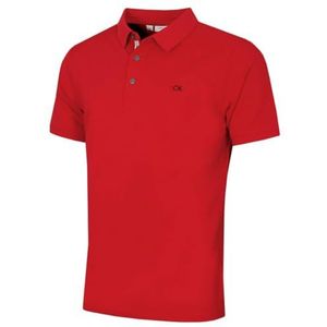 Calvin Klein Campus herenpoloshirt in 2025-stijl, golfshirt, met 3 knoopjes en geribbelde kraag, L
