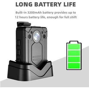 Lichaamscamera Mini Politie BodyCam Full HD 1296P Op het lichaam gedragen camera Draagbare nachtzicht Draagbare videocamera GPS-opnamerecorder (Color : 32GB, Size : 1)