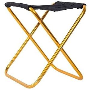 Lichtgewicht viskruk, draagbare klapstoel, visstoel met verstelbare poten, opvouwbare campingstoel met gaasrug en schouderband (Color : Gold)
