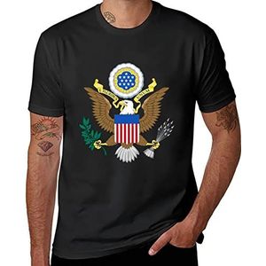 Coat Arms of The United States Grafisch T-shirt met korte mouwen voor heren ronde hals zomer casual T-shirt L