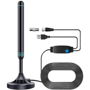 4K/1080P HD Digitale Tv-antenne Met Signaalversterker, 480+ Mijl Binnen- En Buitenantenne, Magnetische Basis For DVB-T2 Tv/HDTV Bredere dekking(Built-in Signal Amp)