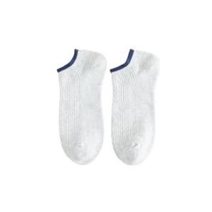 Korte katoenen sokken for heren, lente en zomer dunne effen kleur ondiepe sokken, deodorant casual sportsokken (10 paar)(Color:White)