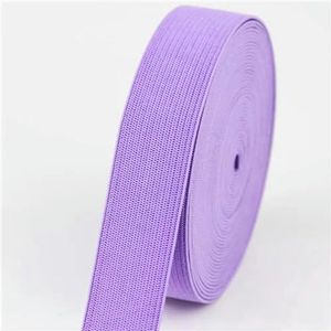 Gekleurde elastische banden 20 mm platte naai-elastiek voor ondergoed, broeken, beha, rubberen kleding, decoratieve zachte tailleband, elastisch-licht paars-20 mm 5 ya