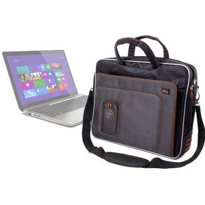 DURAGADGET Deluxe laptoptas 39,6 cm laptop messenger draagtas met meerdere vakken en gevoerde schouderriem voor Toshiba Satellite P50T & Acer V5-473