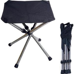 Outdoor opvouwbare kruk, draagbare reisstoel, maximaal gewicht van 160 kg, campingkruk, mini-opbergvisstoel (Color : S Black)