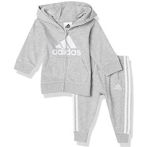 adidas Jongens French Terry Zip Front Hoodie & Joggingbroek, Medium Heather Grijs, 18 maanden