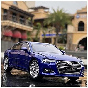 Schaal afgewerkte modelauto 1/32 Voor AUDI A6 Simulatie Gegoten Legering Model Auto Geluid Licht Speelgoed Voertuig Kids Kerstcadeau Miniatuurreplica-auto (Color : Blue)