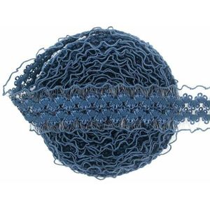 Mesh Frilly Lace Trim Elastic 1-1/8"" 30mm Gerimpelde Spandex Band BH-band Ondergoed Lingerie Naaiwerk Handwerk 2 5 10 Yard-Licht Marineblauw-30mm-10 Yards