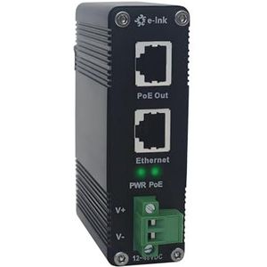 PoE Injector - Industriële Gigabit PoE+-injector IEEE802.3 bij 30W geharde POE-adapter met 12-48V DC-ingang DIN-spoor, wandmontage
