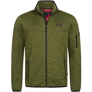 Höhenhorn Tacul herenjas gebreide jas met fleece binnenkant gebreide fleece outdoor sweatshirt opstaande kraag warm Noors in meerdere kleuren, maat S - 3XL, groen, L