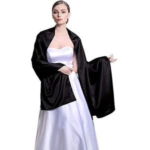 Huixin Stola sjaal voor dames, bruid, dubbel van zijdelings jongens omslagdoek halsdoek, zwart, One Size