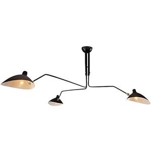 OSBELE Vintage kroonluchter verstelbare plafondlamp lange arm zwarte plafondlamp 3 lampen restaurant keuken slaapkamer decoratieve verlichting (maat : M-160 cm)
