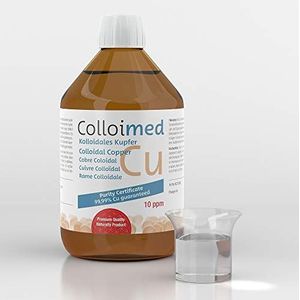 Colloimed Colloïdaal koper 10ppm hoog geconcentreerd zuiverheidsniveau 99,99% in bruine apothekersglazen fles 100 ml (koper-10ppm, 100ml)