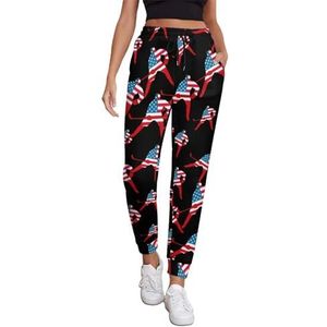 Amerikaanse hockeyspeler dames joggingbroek running joggingbroek casual broek elastische taille lang met zakken