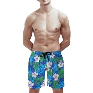 SANYJRV Sneldrogende ademende zwembroek voor mannen, Hawaii Beach Casual Sport Shorts, Elastische Trekkoord Korte Broek, Kleur 5, XXL